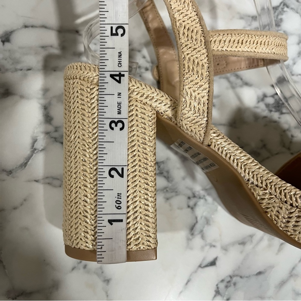 TORRID Raffia Platform Heel Sandal Size 10WW 10 Extra Wide NWT Boho Natural - Picture 7 of 13